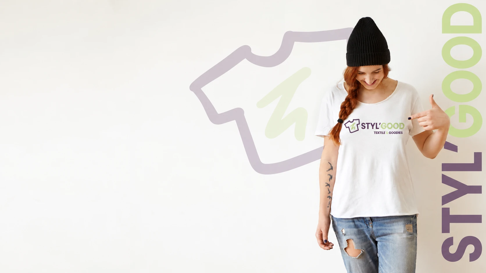 Femme portant un t-shirt personnalisé STYL’GOOD